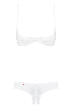 Coordinato bianco aperto sexy Alabastra Obsessive sposa