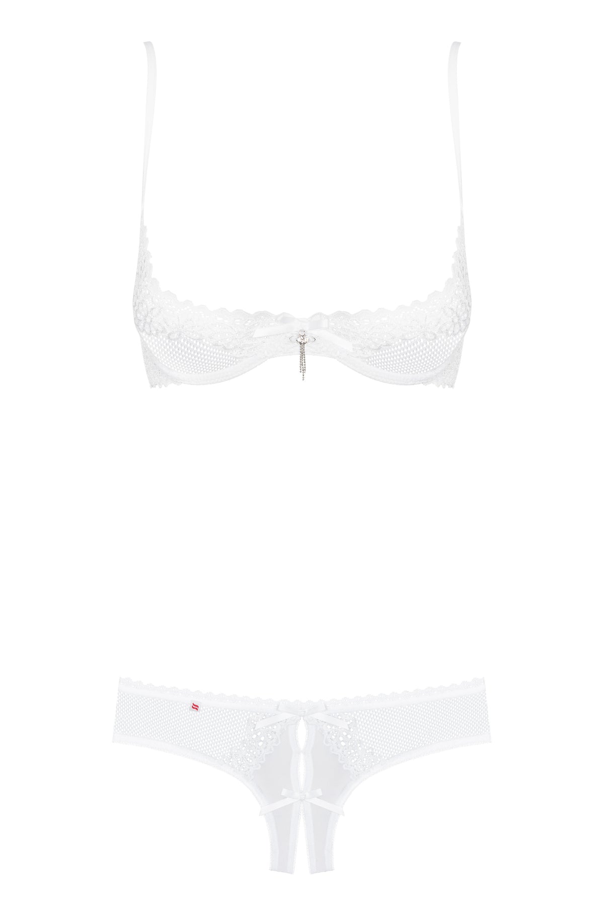 Coordinato bianco aperto sexy Alabastra Obsessive sposa