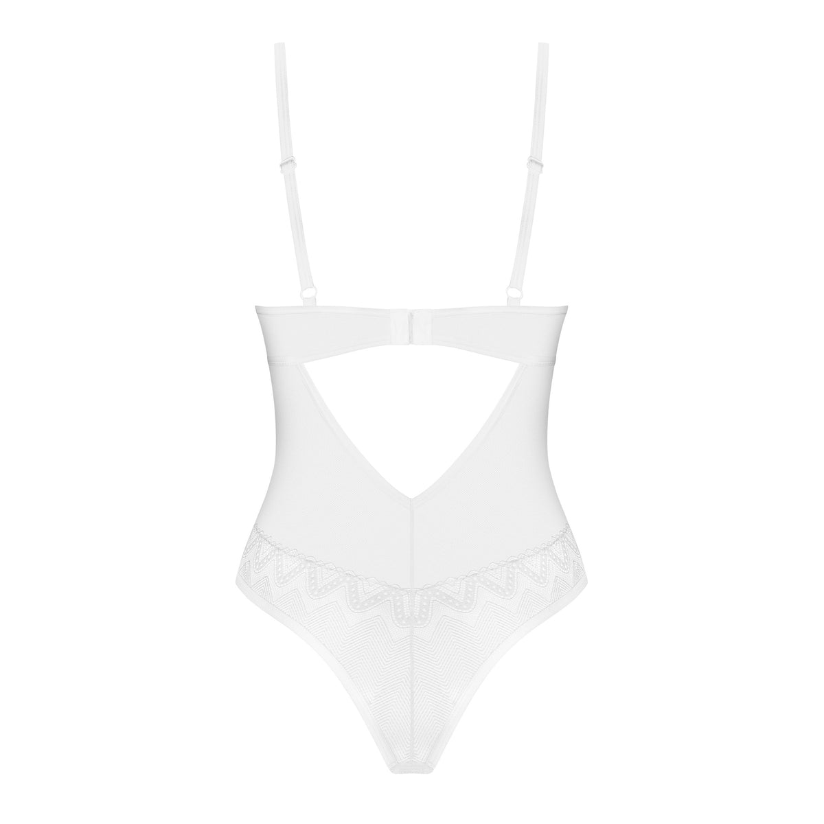 Body con ferretto pizzo tulle sexy teddy bianco Obsessive Alissium