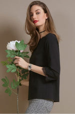 Camicia donna Omsa Difference pizzo nera