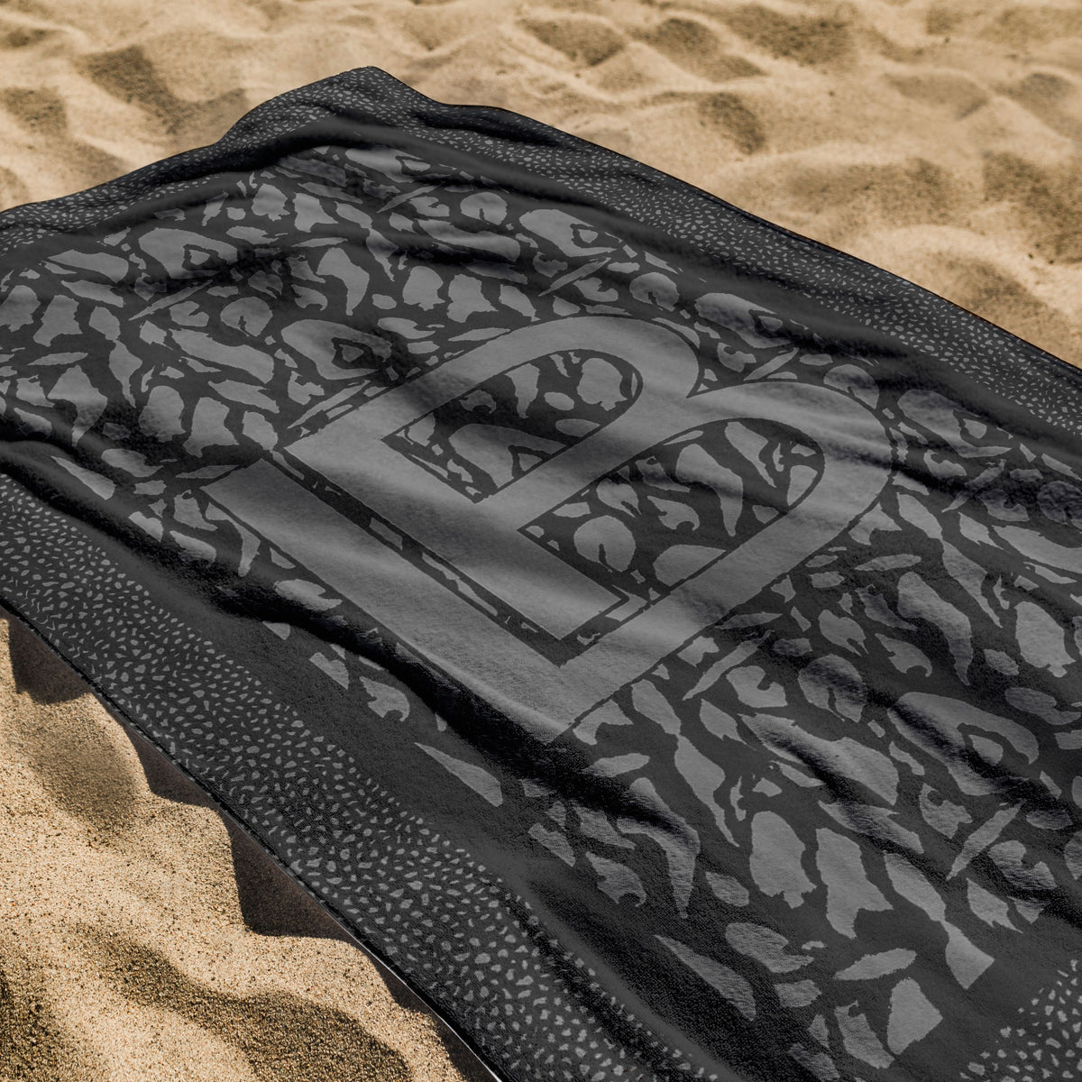 Telo mare Laura Biagiotti spugna jacquard "Osha" nero 100% cotone