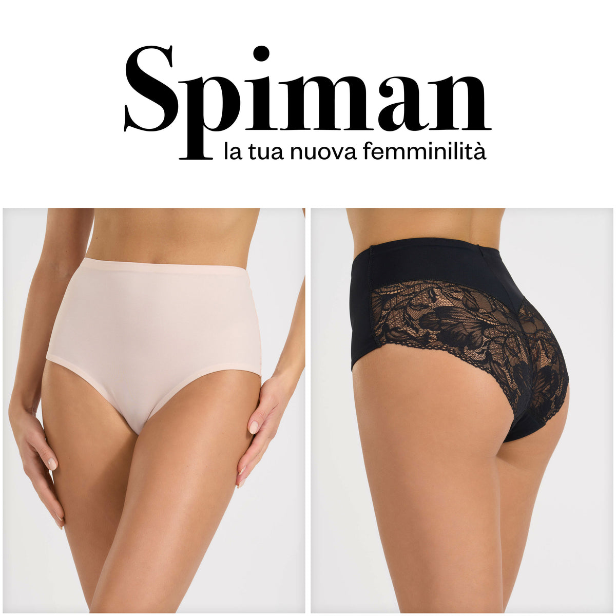 Guaina vita alta donna Spiman Leila contenitiva microfibra e pizzo