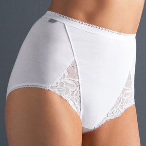 Slip donna midi Playtex P00BT in cotone elasticizzato e pizzo