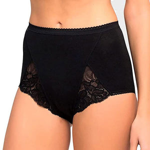 Slip donna midi Playtex P00BT in cotone elasticizzato e pizzo