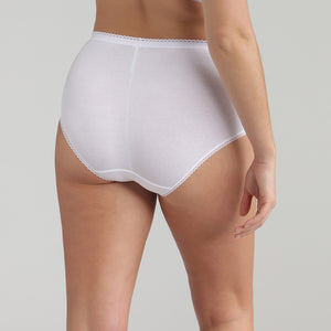 Slip donna midi Playtex P00BT in cotone elasticizzato e pizzo
