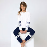 Pigiama bambina ragazza Jadea P2018 cotone bianco blu