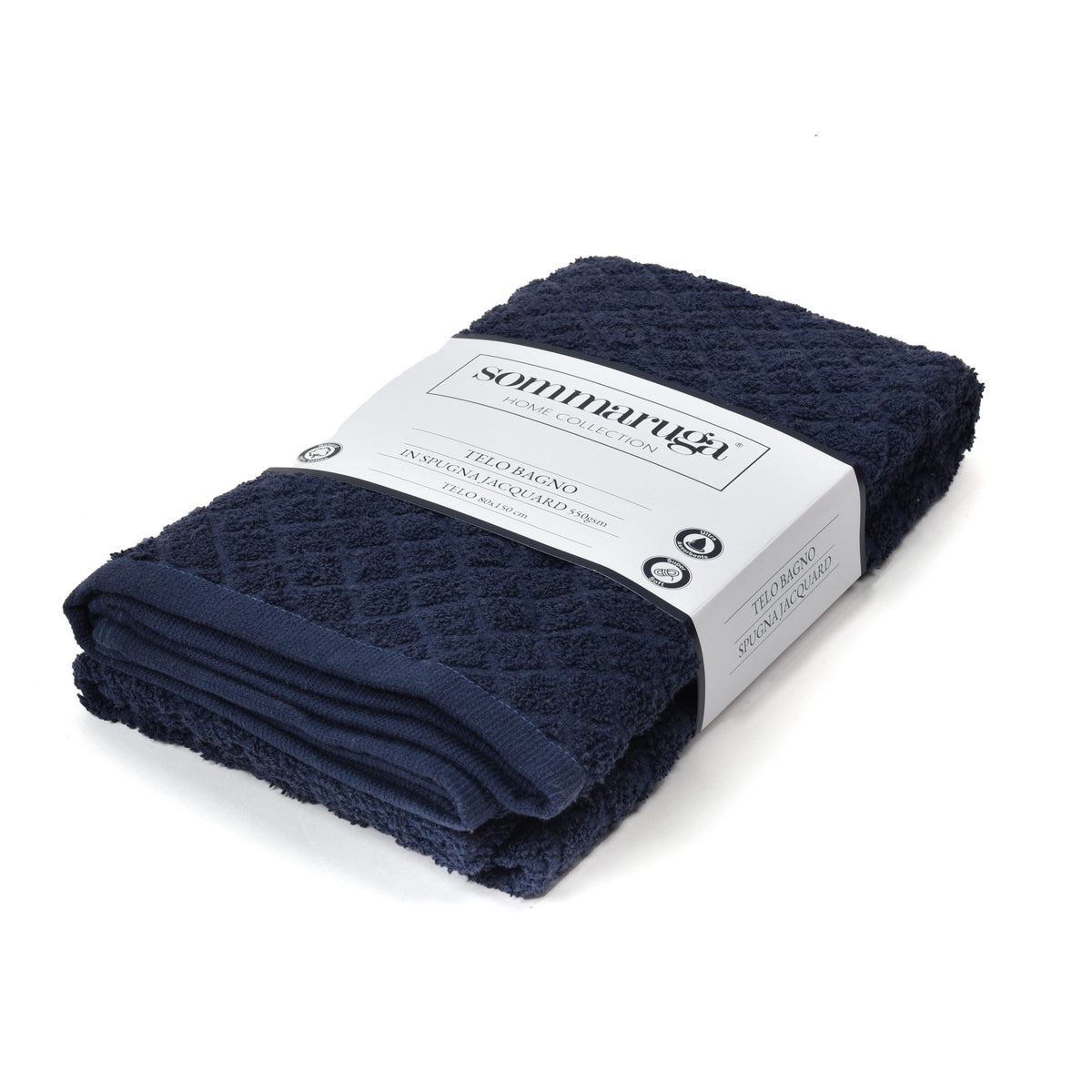 Telo doccia in spugna sommaruga Jacquard 550gsm Blu