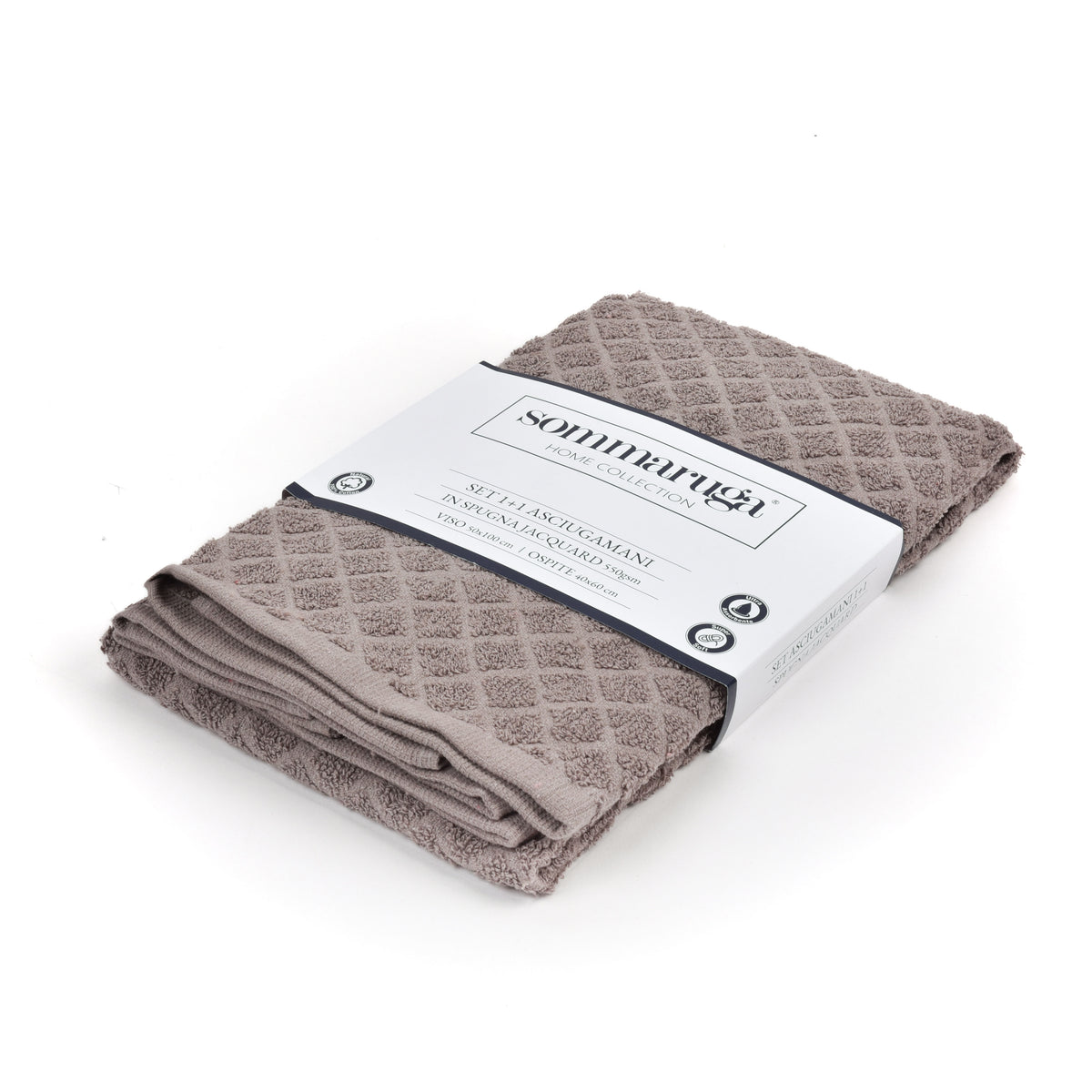 Set asciugamani visto + ospite sommaruga Jacquard 550gsm grigio