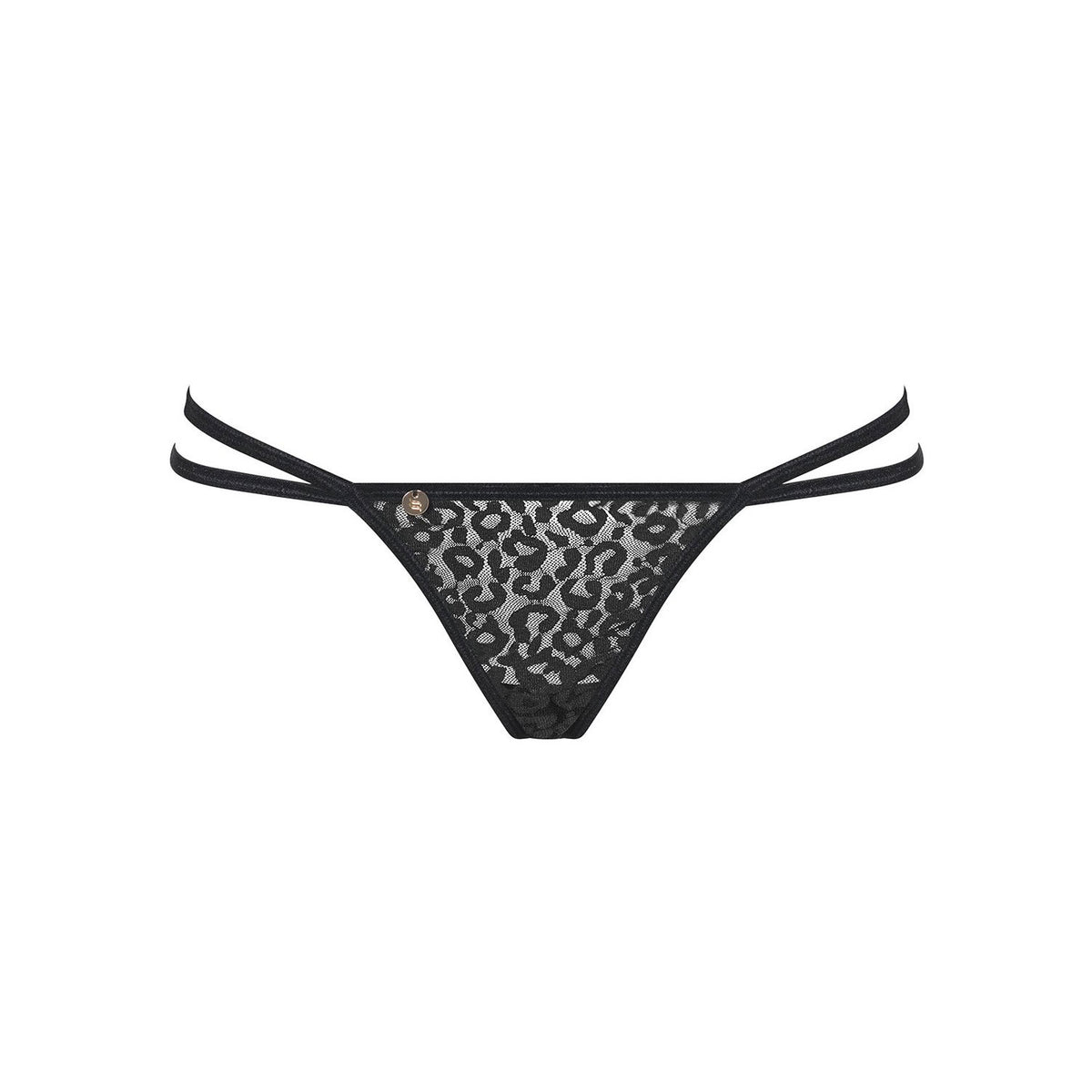 Sexy perizoma Obsessive Pantheria thong nero leopardato catene 