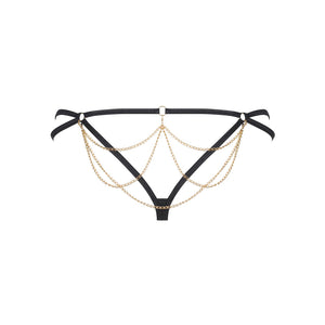 Sexy perizoma Obsessive Pantheria thong nero leopardato catene 