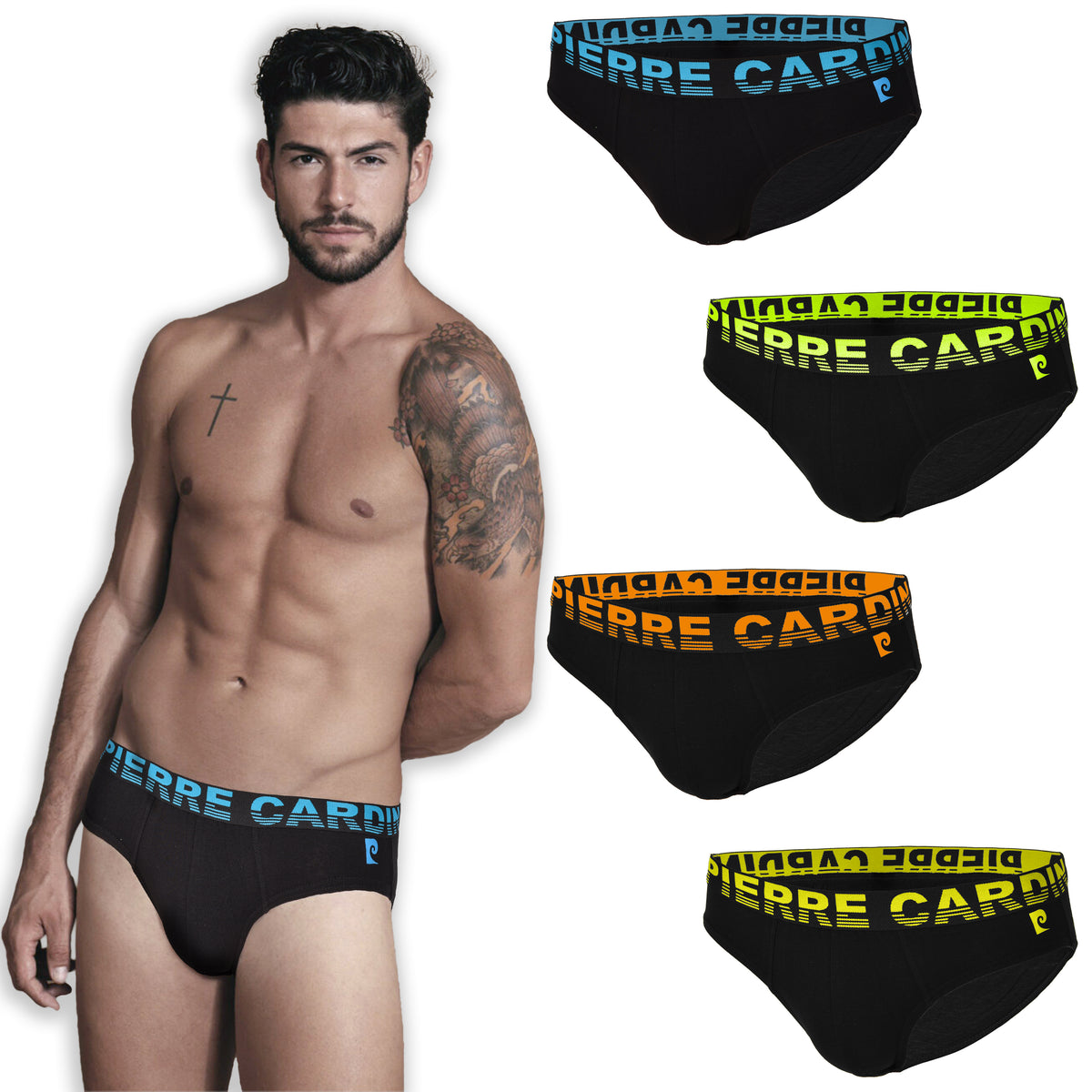 Slip uomo Pierre Cardin D4 Fluo cotone 4 pz