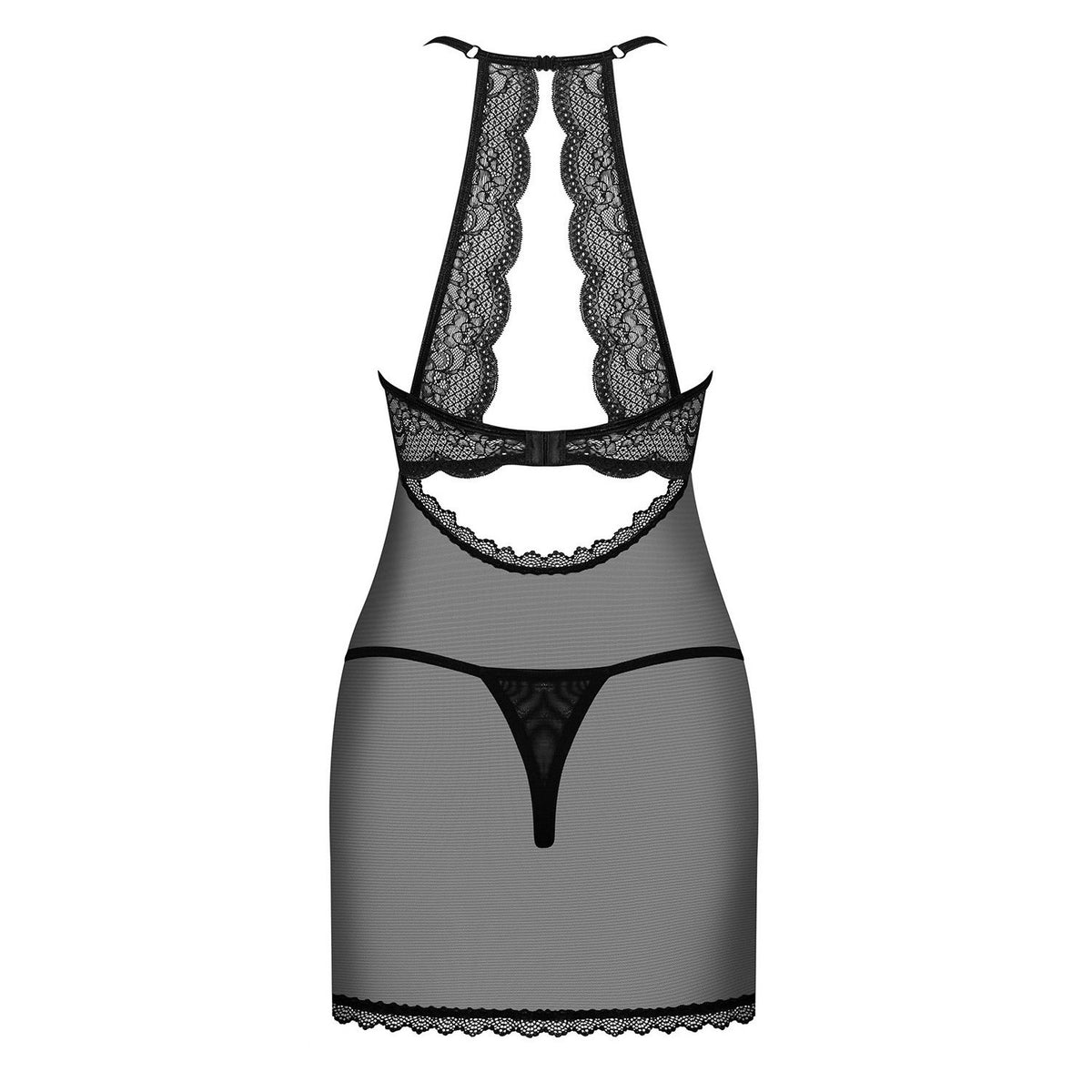 Sexy sottoveste seno scoperto+ perizoma Obsessive Pearlove chemise e thong 2 pz