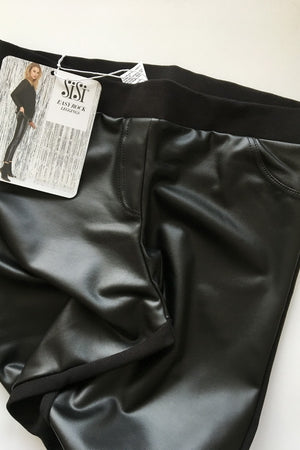 Leggins donna Sisi Easy Rock eco pelle nero
