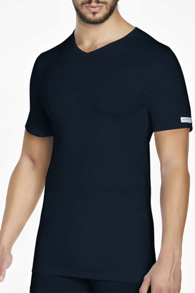 Maglia da uomo a punta mezza manica Pierre Cardin pcu101 in cotone bi-elastico 