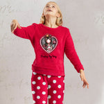 Pigiama bambina invernale Santoro Gorjuss 56618 pile coral a pois
