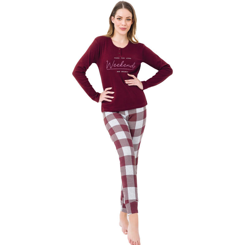 Pigiama donna caldo cotone interlock Il Granchio GP6001 