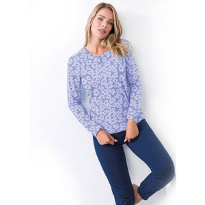 Pigiama donna Il Granchio GP5002 cotone leggero floreale ortensia