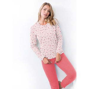 Pigiama donna cotone primaverile Il granchio GP5005 rosa