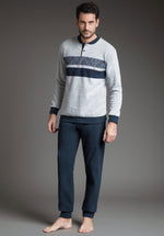 Pigiama uomo Enrico Coveri EP5067 punto milano grigio
