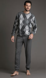 Pigiama uomo Enrico Coveri EP6098 grigio caldo cotone