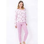 Pigiama donna caldo cotone fantasia floreale rosa Il Granchio GP6003