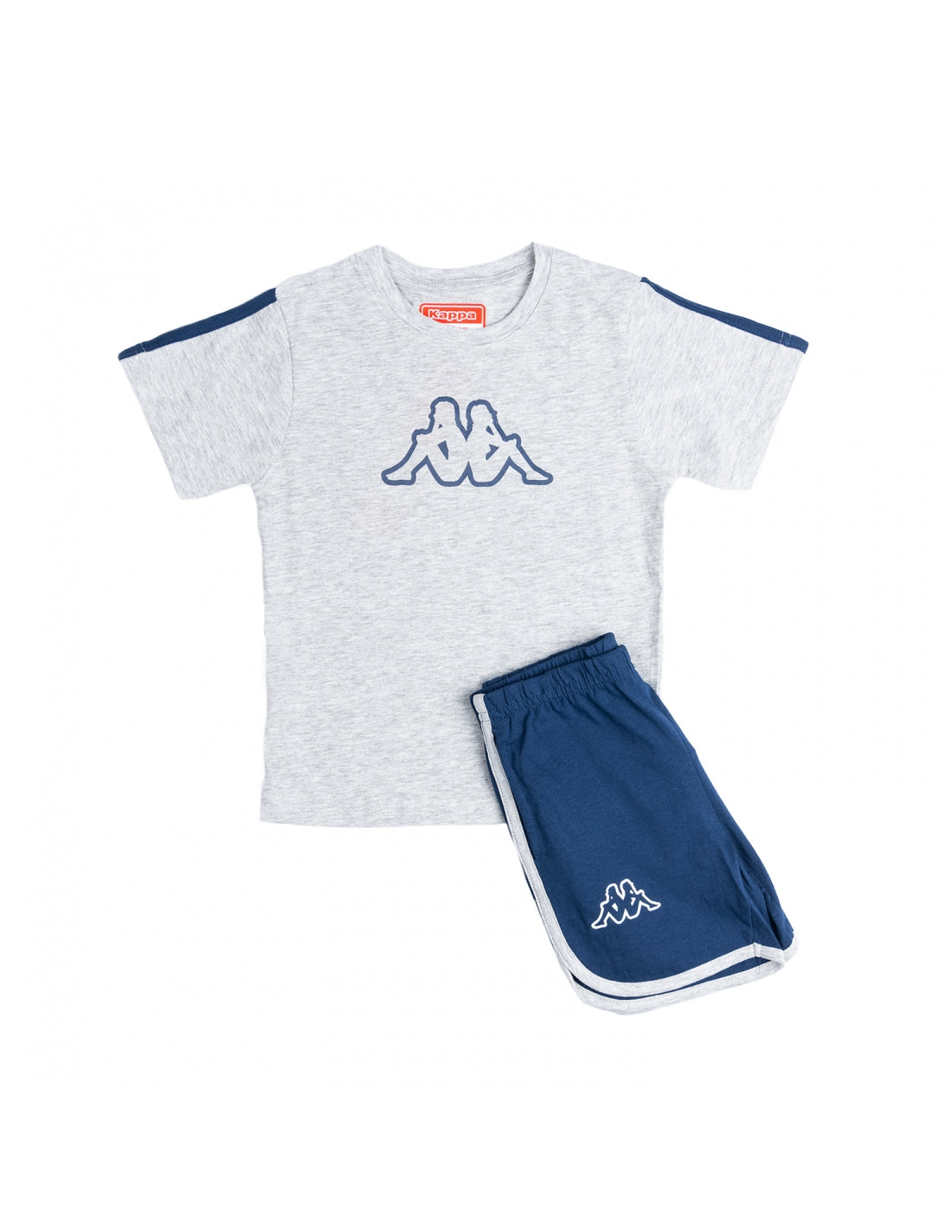 Pigiama bambino Kappa 21220 corto in cotone grigio melange