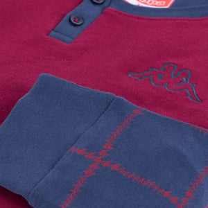 Pigiama uomo Kappa 21260 caldo cotone con polsini bordeaux quadri