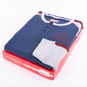 Pigiama uomo Kappa 21273 caldo cotone con polsini blu navy