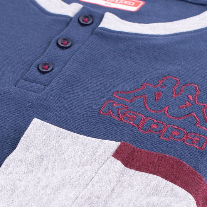 Pigiama uomo Kappa 21273 caldo cotone con polsini blu navy