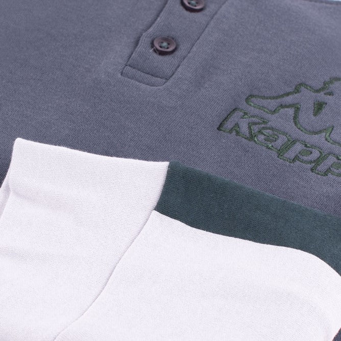Pigiama uomo Kappa 21273 caldo cotone con polsini grigio piombo
