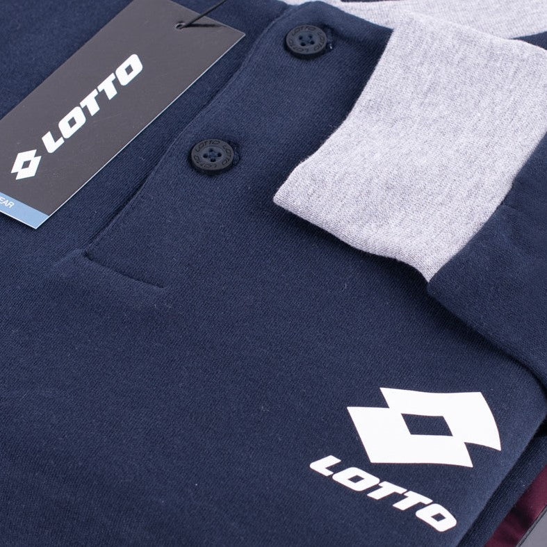 Pigiama uomo Lotto LP4064 in caldo cotone con polsini blu