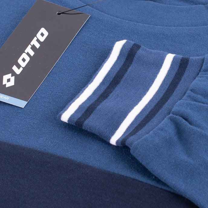 Pigiama uomo Lotto LP4066 in caldo cotone con polsini jeans