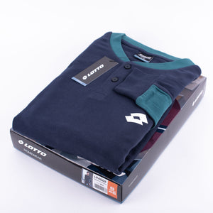 Pigiama uomo Lotto LP4068 caldo cotone con polsini blu