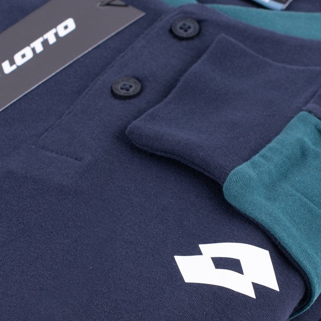 Pigiama uomo Lotto LP4068 caldo cotone con polsini blu