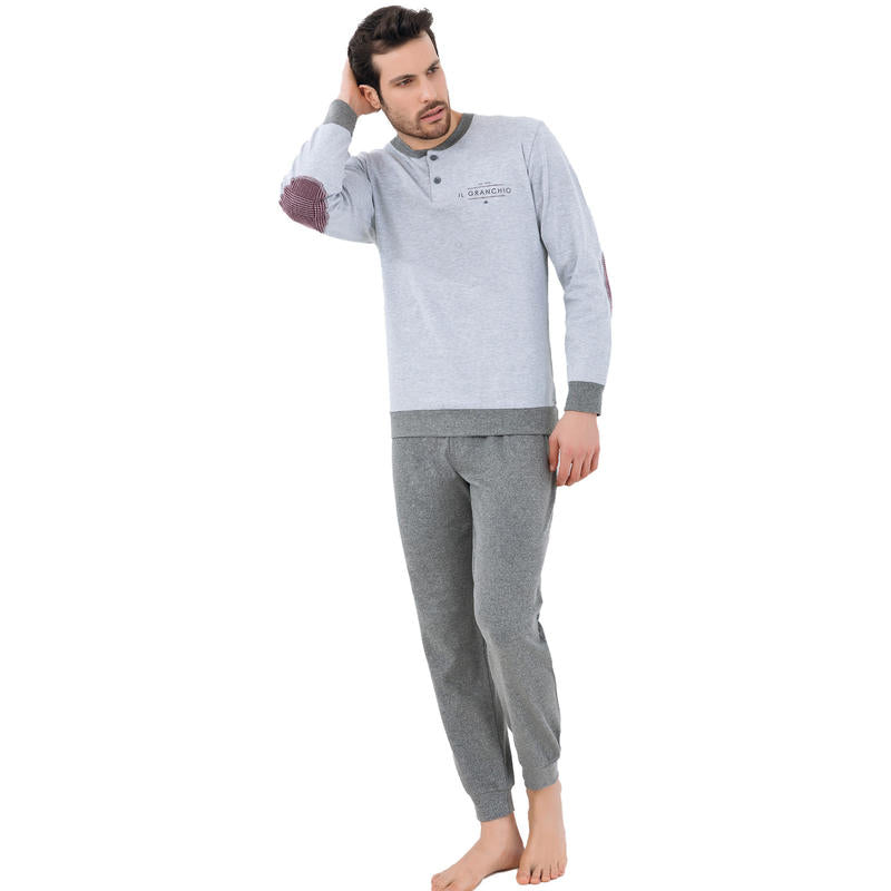 Pigiama uomo caldo cotone Il Granchio GP4005 grigio