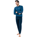 Pigiama uomo caldo cotone Il Granchio GP4005 oceano blu