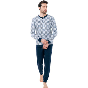 Pigiama uomo Il Granchio GP4007 caldo cotone grigio melange