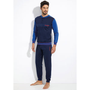 Pigiama uomo Lotto 100% cotone leggero blu rosso LP1041