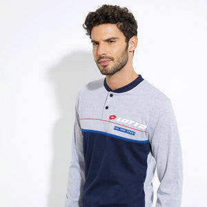 Pigiama uomo cotone leggero Lotto grigio blu LP1046