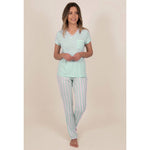 Pigiama da donna Admas 54195 manica corta verde acqua