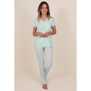 Pigiama da donna Admas 54195 manica corta verde acqua