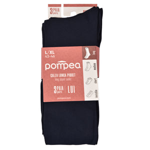 Calze uomo lunghe Pompea piquet 3 paia