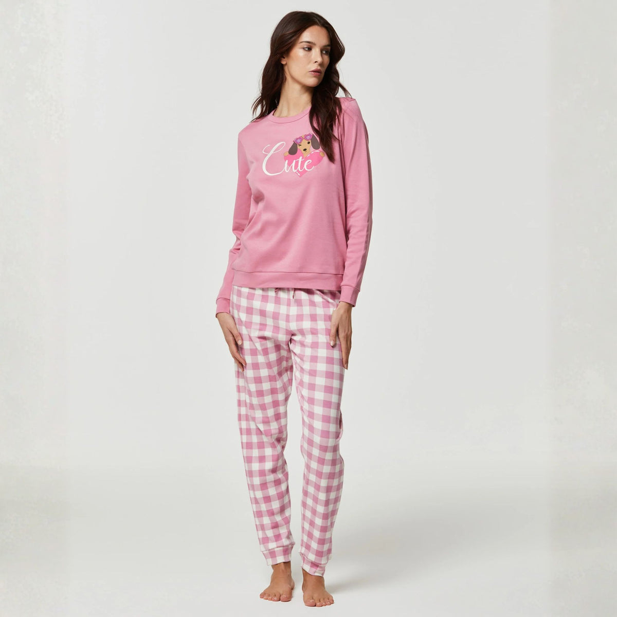 Pigiama donna caldo cotone Pompea bassotti