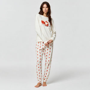 Pigiama donna caldo cotone volpe Pompea fox lady