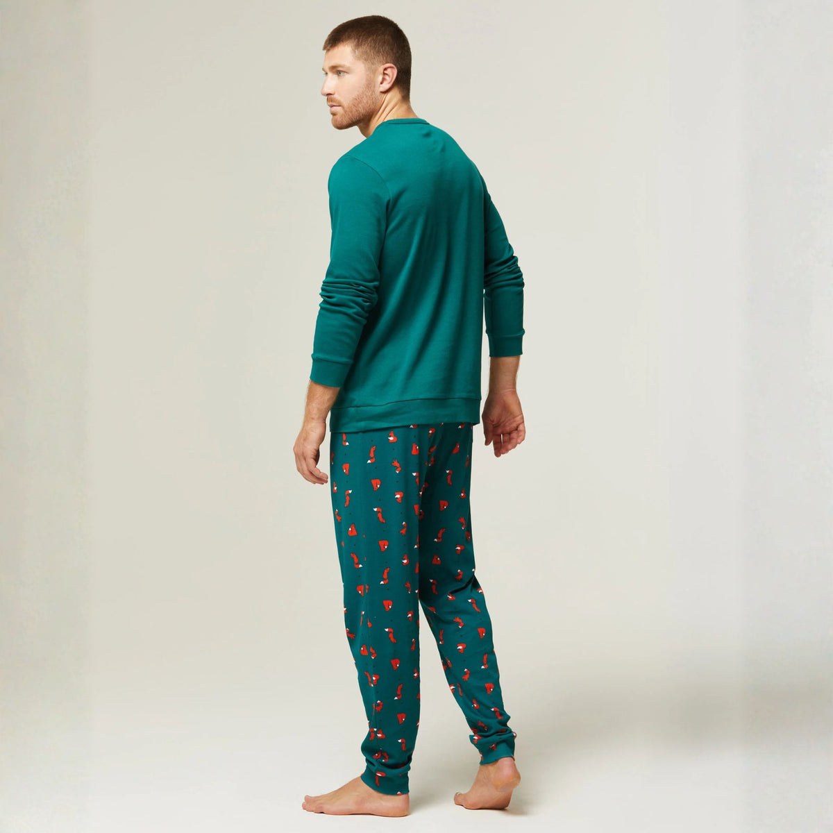 Pigiama lungo uomo in caldo cotone volpe Pompea fox