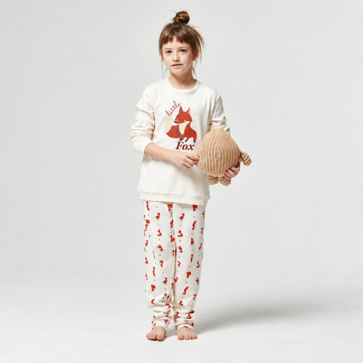 Pigiama bimba in caldo cotone stampa volpe Pompea fox girl