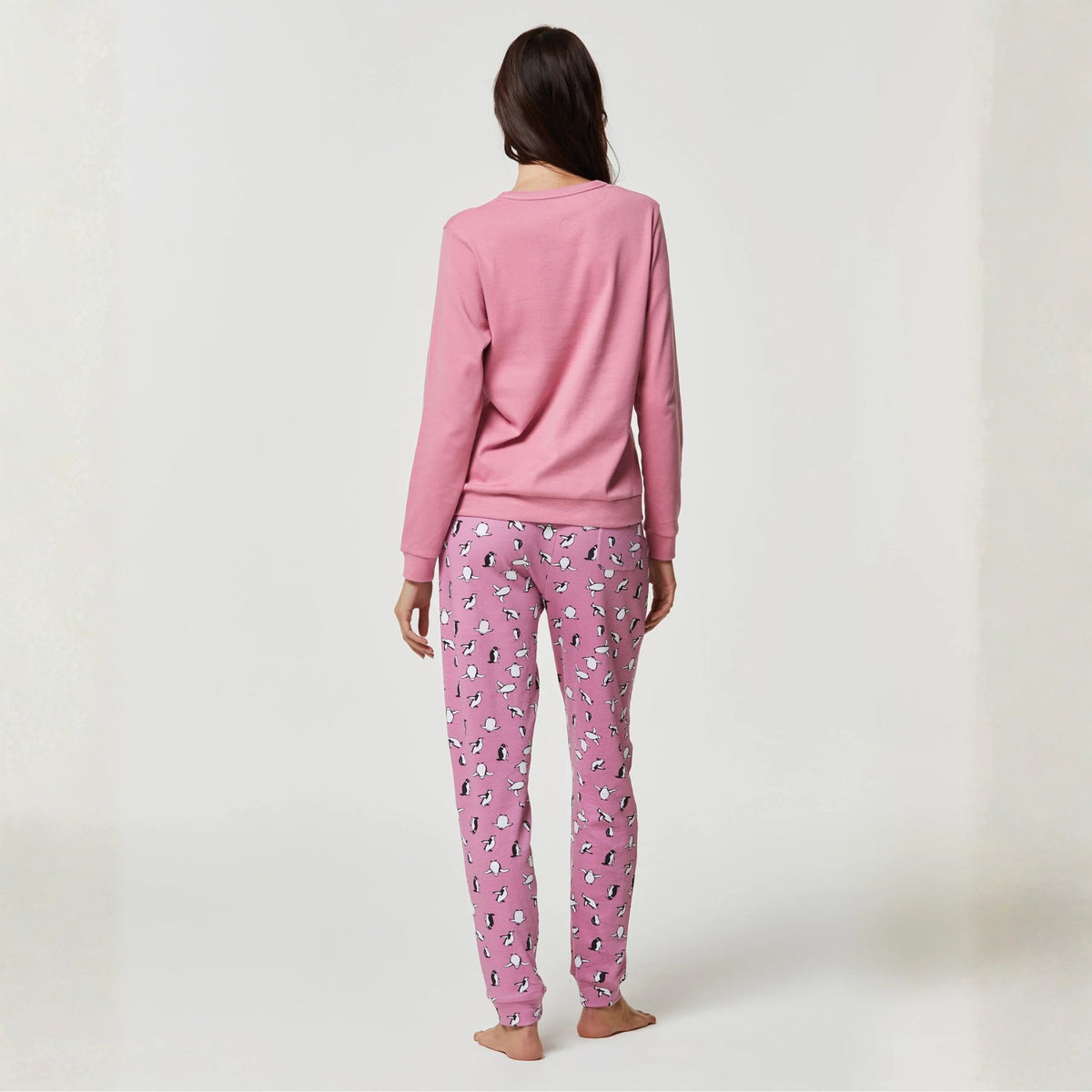 Pigiama donna in caldo cotone pinguini Pompea