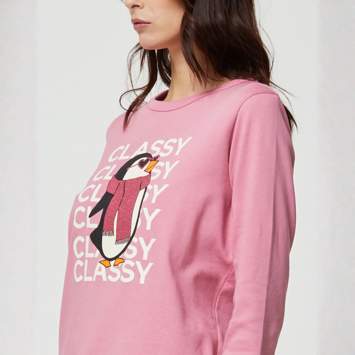 Pigiama donna in caldo cotone pinguini Pompea