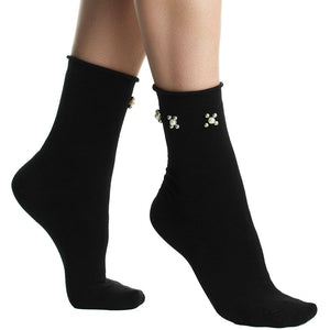 Calze donna Pompea Beatrix senza elastico con perline