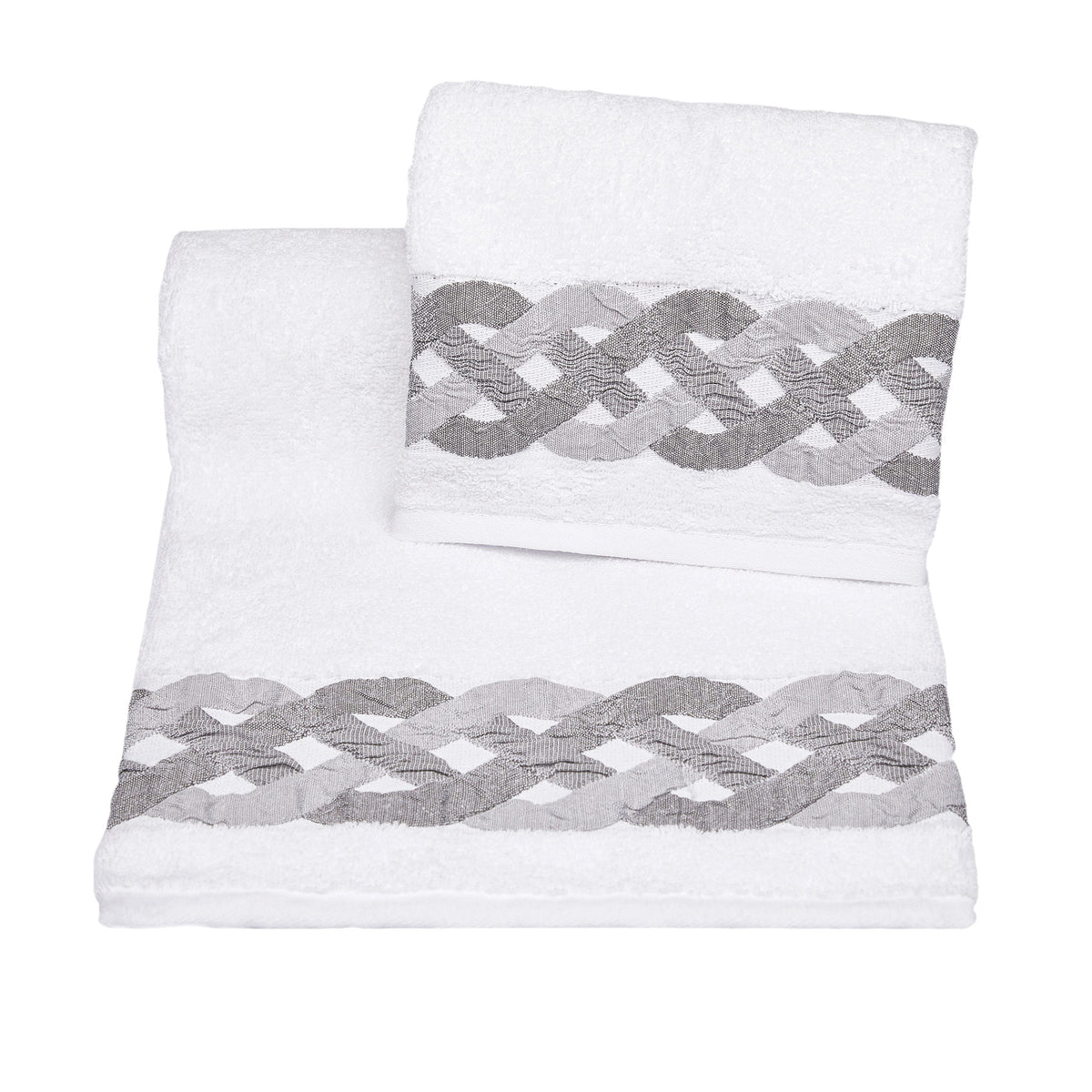 Vingi set asciugamani viso + ospite Pompei bianco